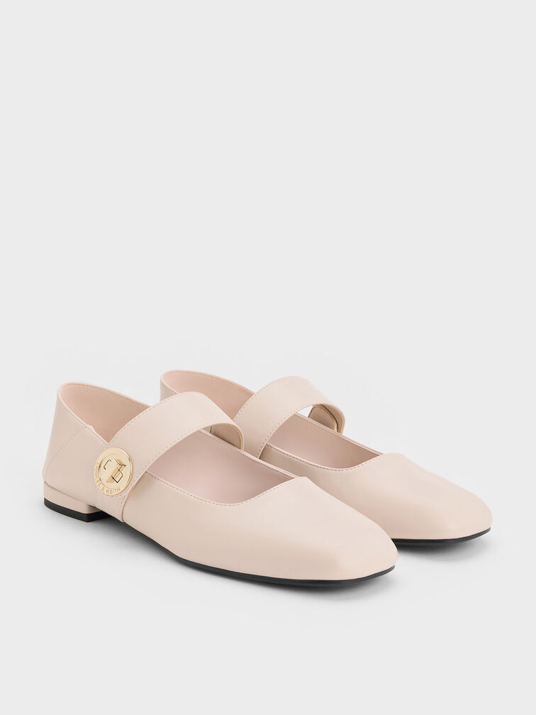 Zapatos planos Yara Mary Jane, Crema, hi-res