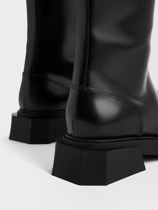 Lorde Square-Toe Knee-High Boots, Black Box, hi-res