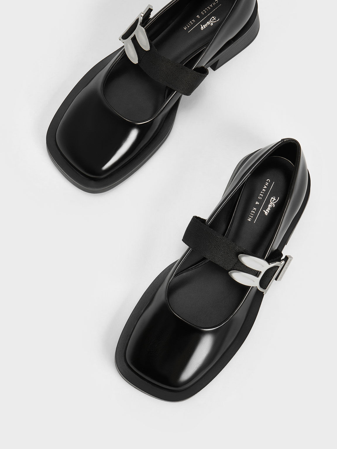 CHARLES & KEITH 迪士尼《動物方城市》系列：茱蒂兔耳瑪莉珍鞋, 黑色, hi-res