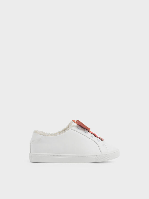 Girls&apos; Fox Character Sneakers, White, hi-res