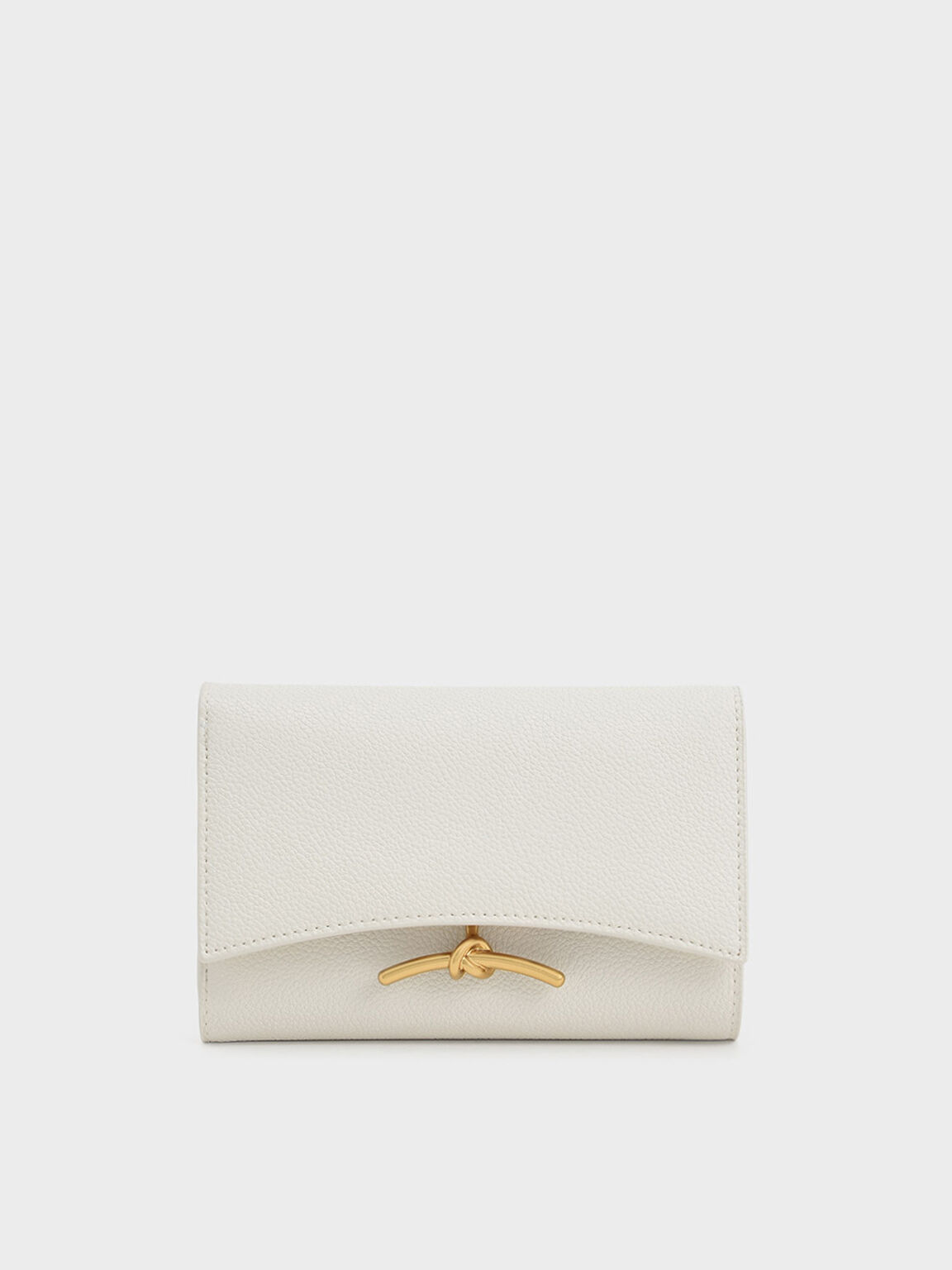 Huxley Metallic-Accent Front Flap Wallet, Cream, hi-res