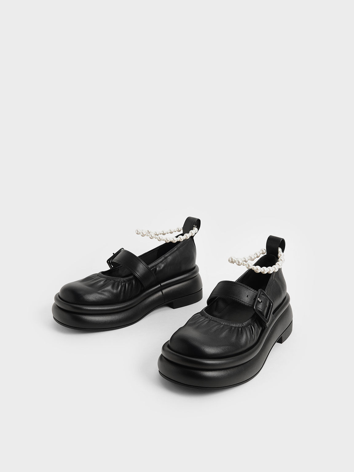 Nola Beaded Strap Platform Mary Janes, Black, hi-res