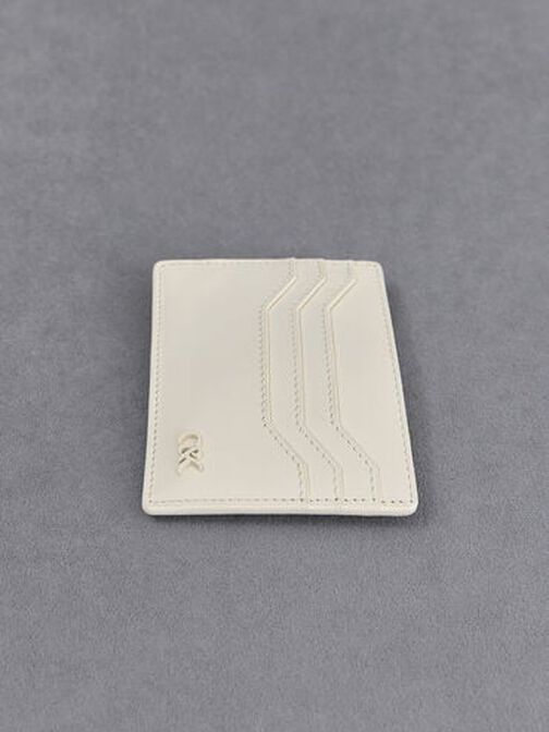 Carli Leather Multi-Slot Card Holder, White, hi-res