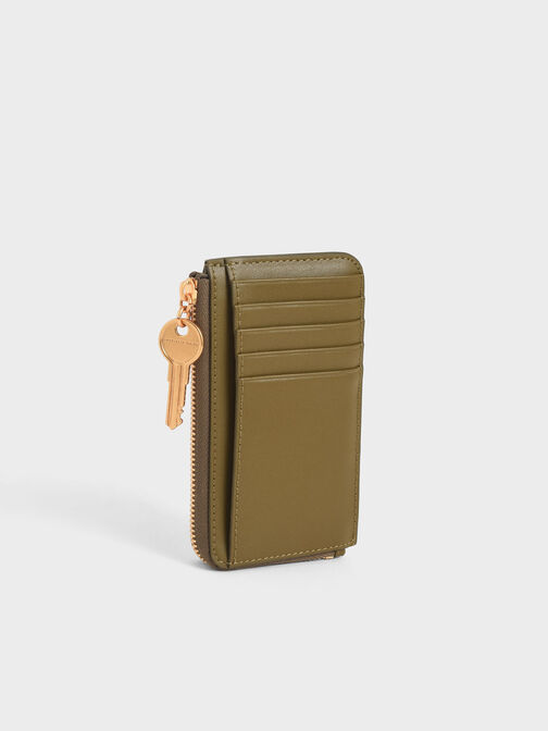 Zip-Around Mini Wallet, Olive, hi-res