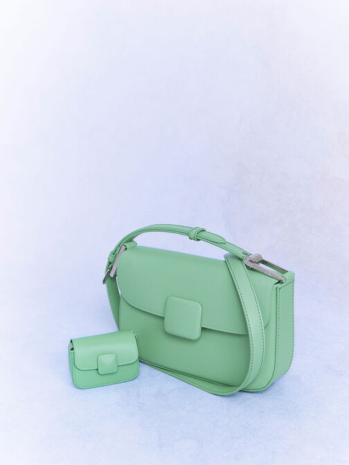 Koa 方釦小廢包, 綠色, hi-res