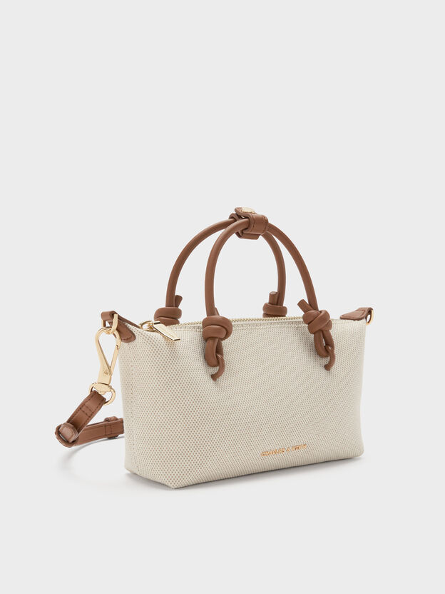 Sammie Canvas Knotted-Handle Tote Bag, Chocolate, hi-res