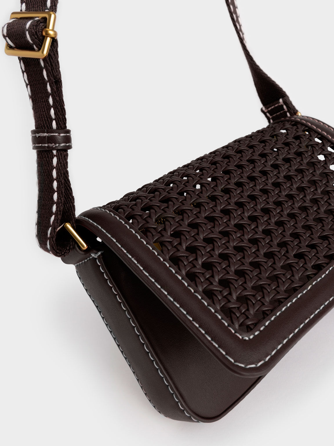 Cecily Woven Shoulder Bag, Dark Moss, hi-res