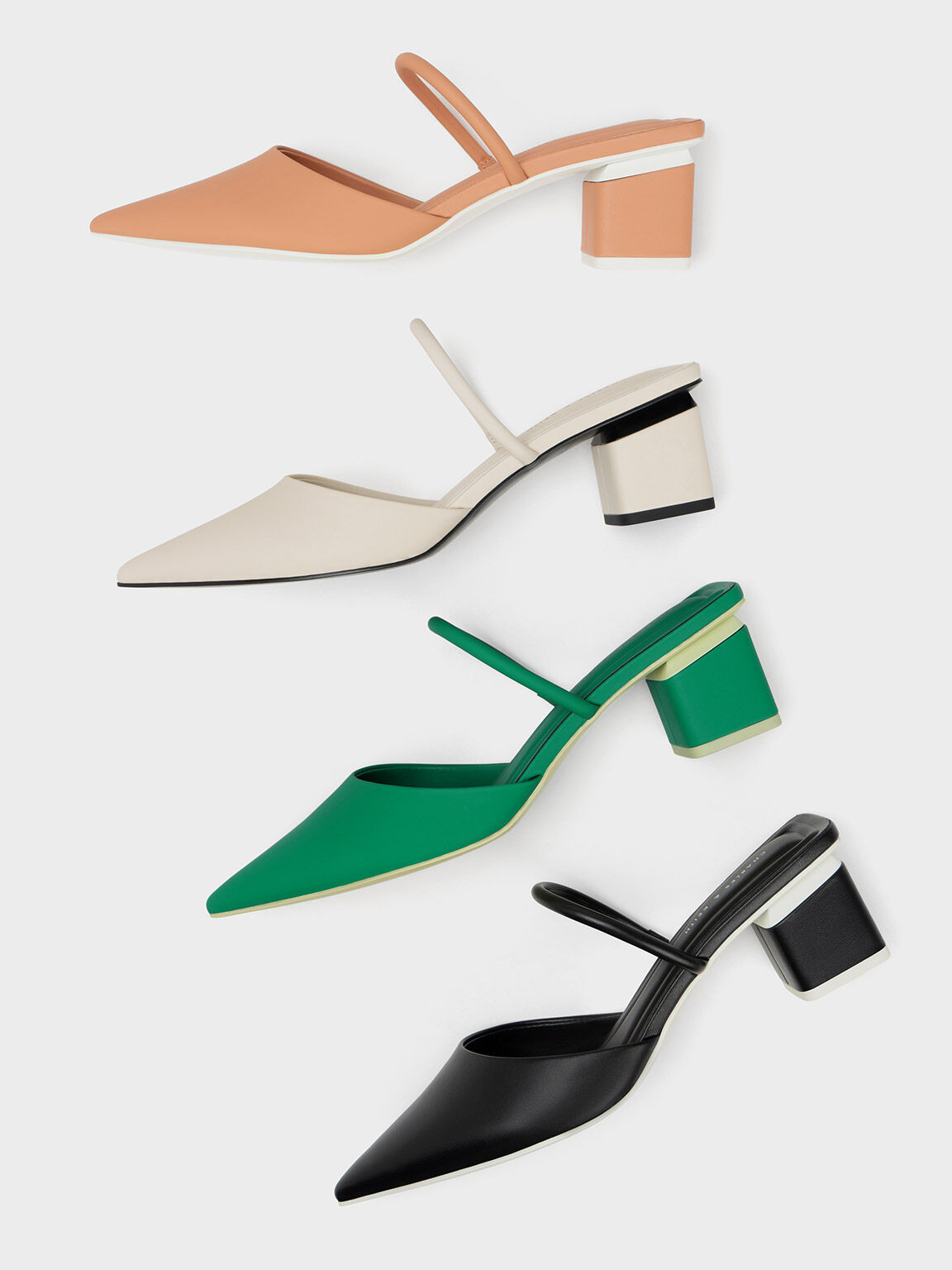 Block Heel Mules Chalk