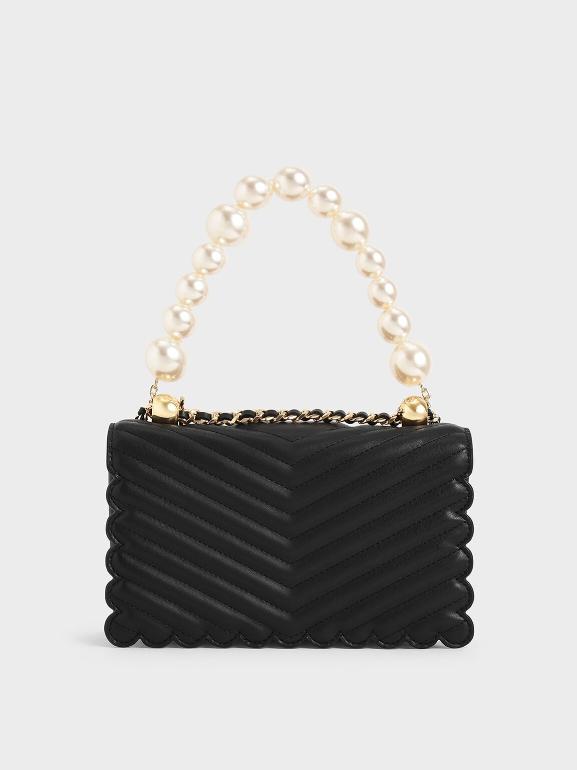 charles and keith satin scarf top handle bag