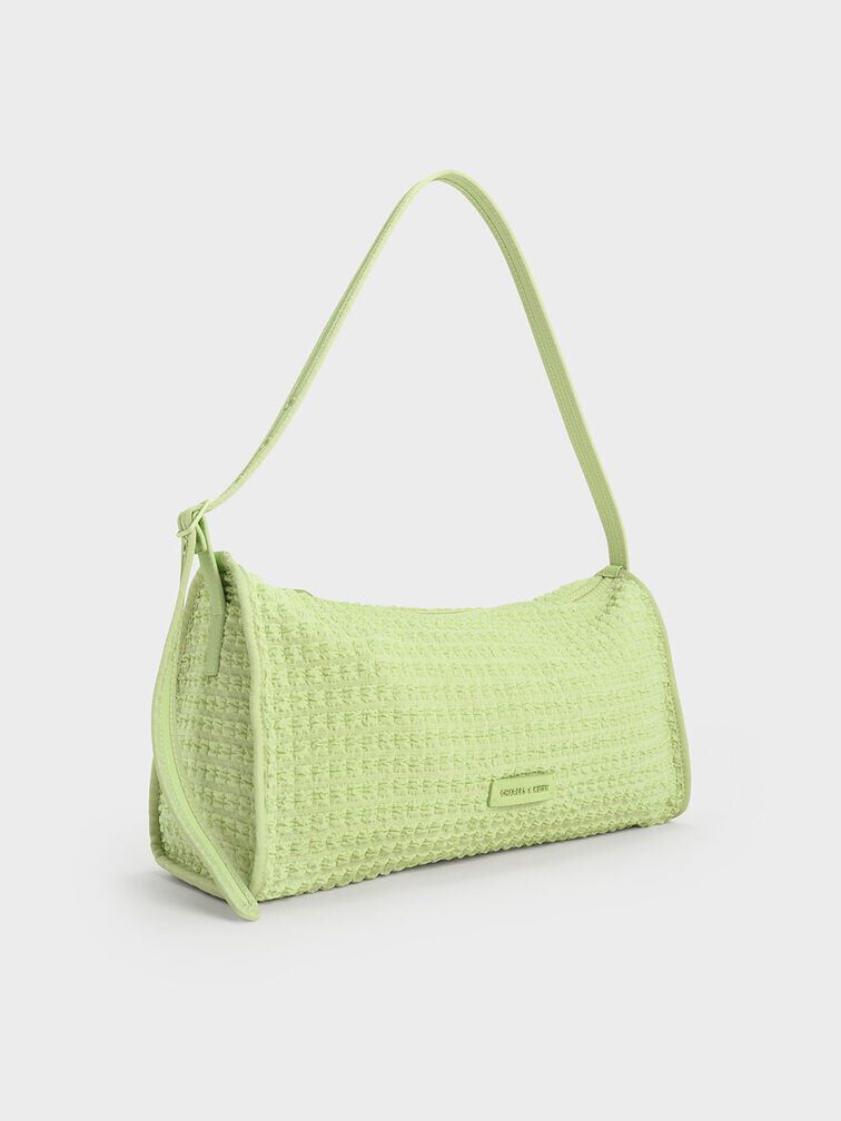 Bolsa de ombro alongada texturizada, Zesty Green, hi-res
