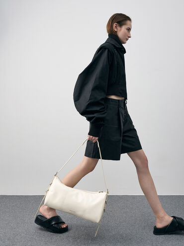 Bryna Panelled Grommet-Strap Crossbody Bag, Crema, hi-res