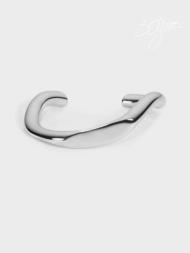 Brazalete Escult&oacute;rico Gabine, Plateado, hi-res