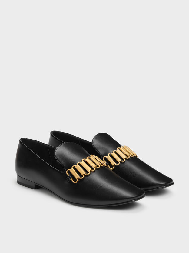 Mocasines con Detalles Met&aacute;licos, Negro, hi-res