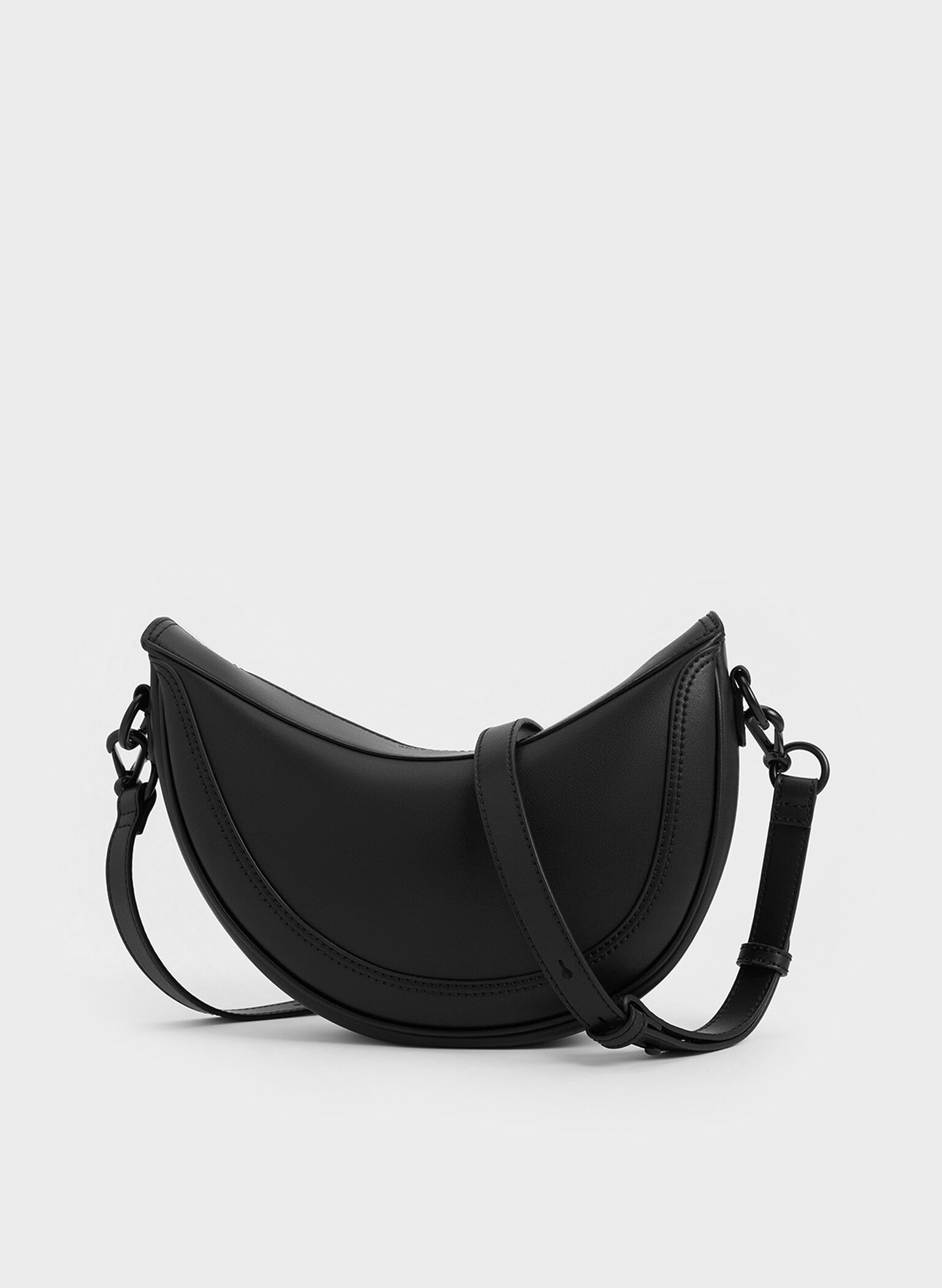 Asymmetrical Saddle Bag, Jet Black, hi-res