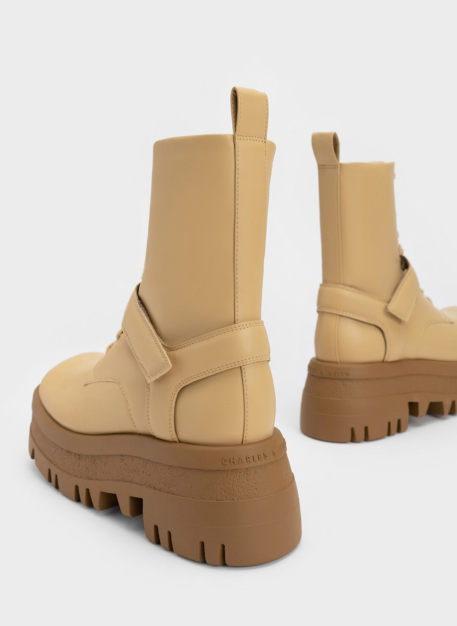 Rainier Belted Lace-Up Boots, Sand, hi-res