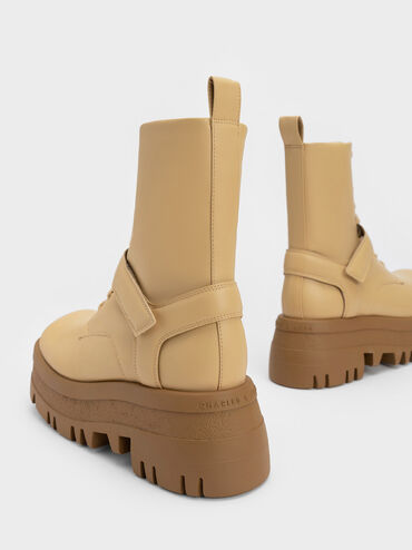 Rainier Belted Lace-Up Boots, Sand, hi-res