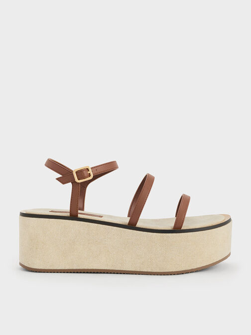 Strappy Flatform Wedge Sandals, Multi, hi-res