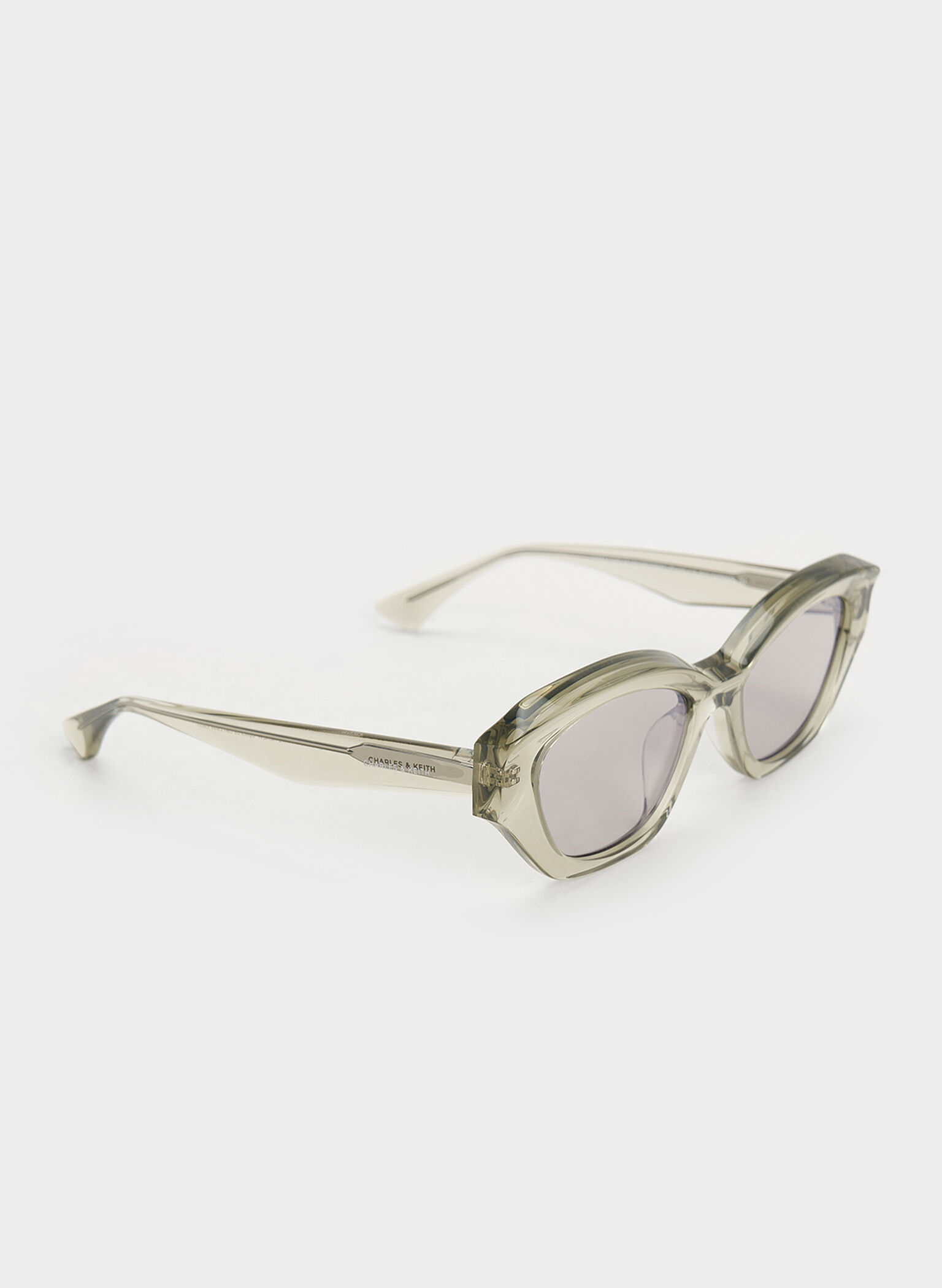 Onyx Recycled Acetate Cat-Eye Sunglasses, Grey, hi-res