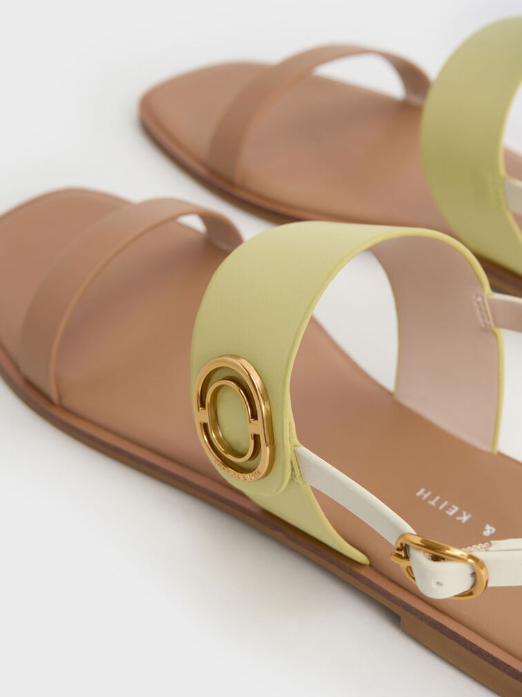 Metallic Accent Back Strap Sandals, Multi, hi-res