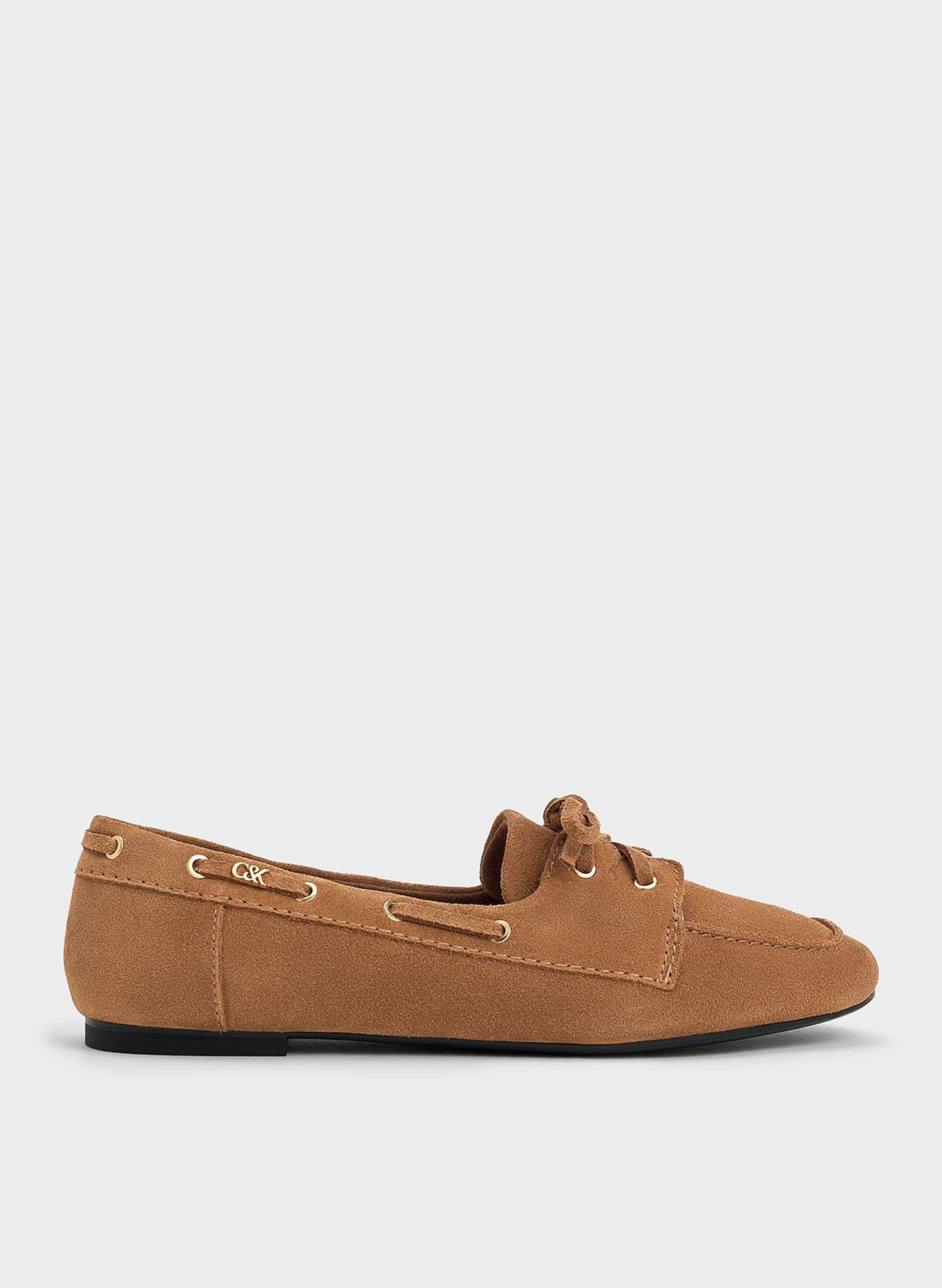 Kori Suede Boat Shoes, Cognac, hi-res