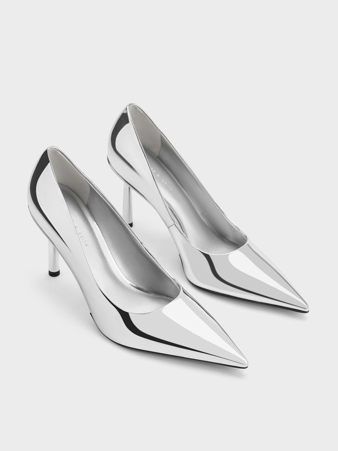 Gray pointed 2024 toe heels