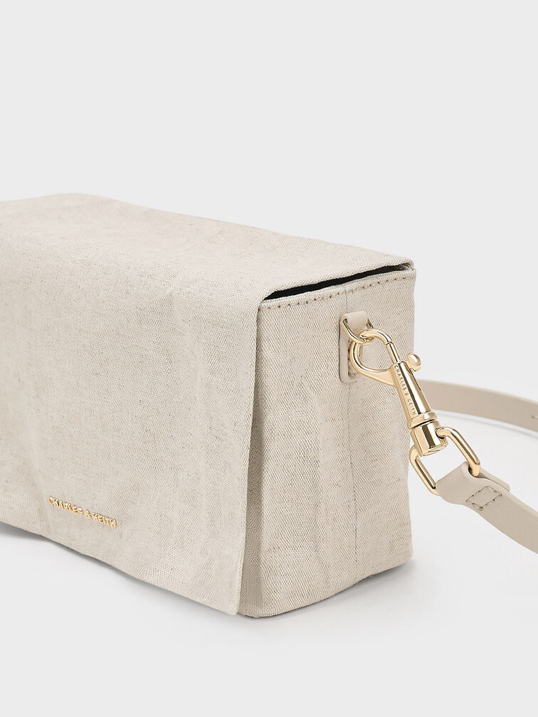 Bolso cruzado Matina de lona, Beige, hi-res