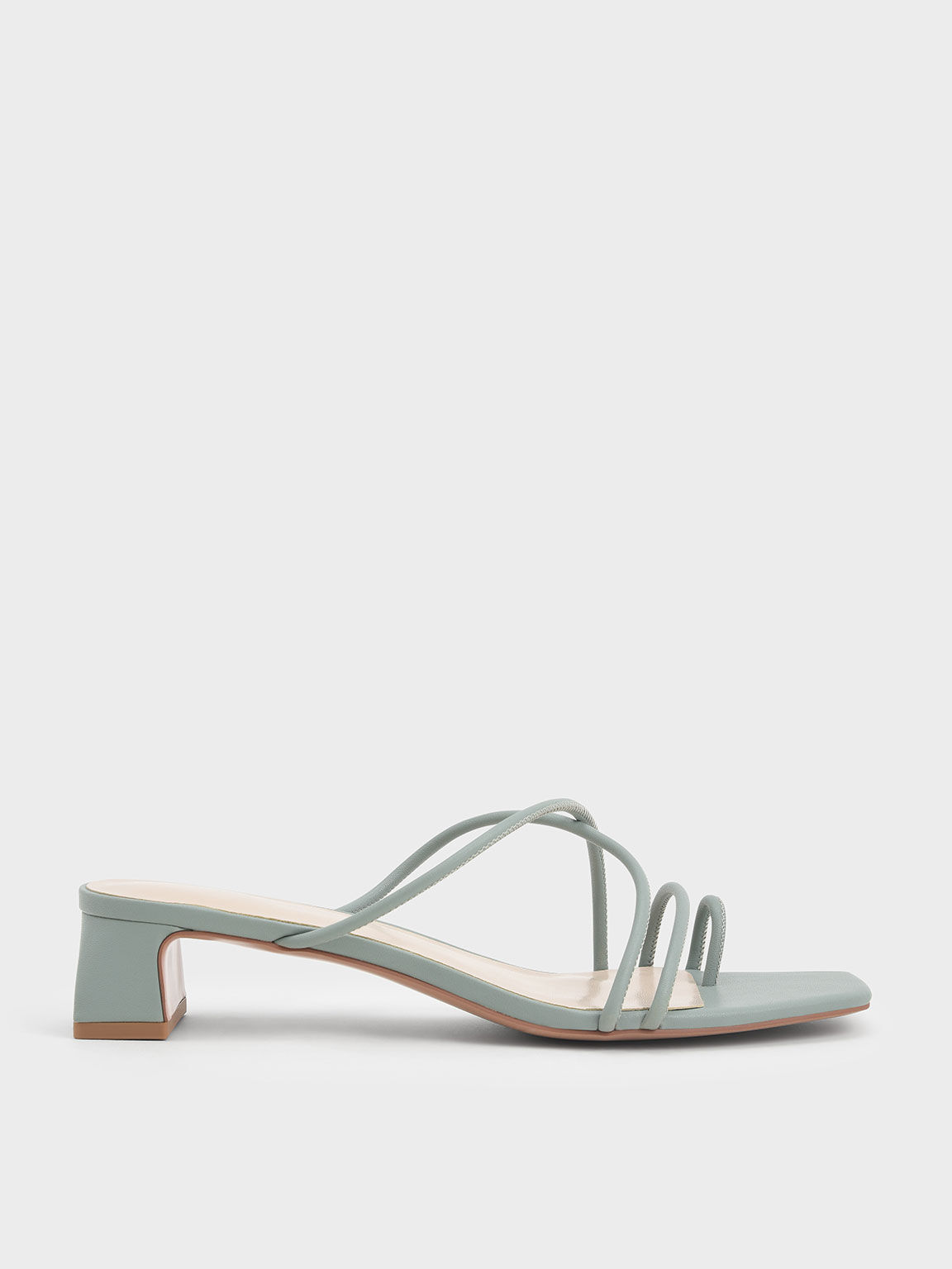 Strappy Toe Ring Sandals, Sage Green, hi-res