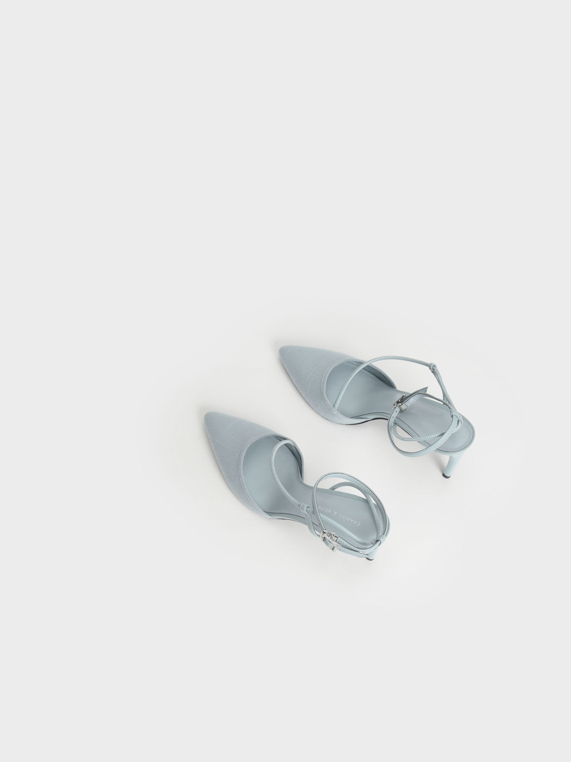 Zapatos de Tacón Asimétricos de Lino, Light Blue, hi-res