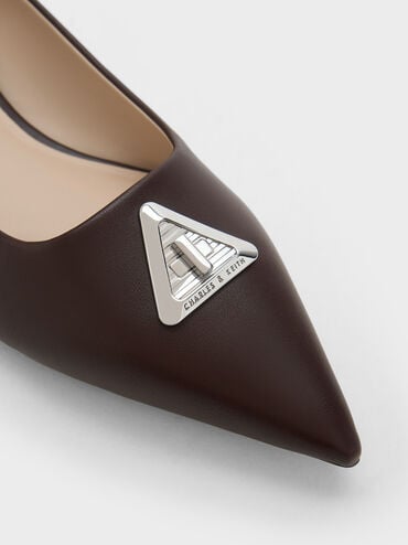 Trice Metallic Accent Pointed-Toe Flats, Burgundy, hi-res