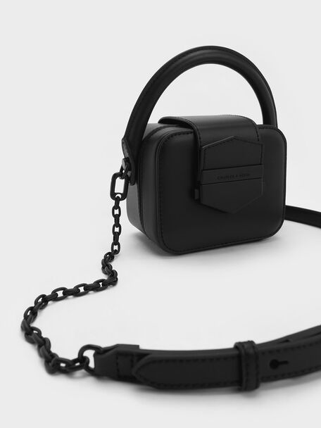 Mini Vertigo Boxy Top Handle Bag, Jet Black, hi-res