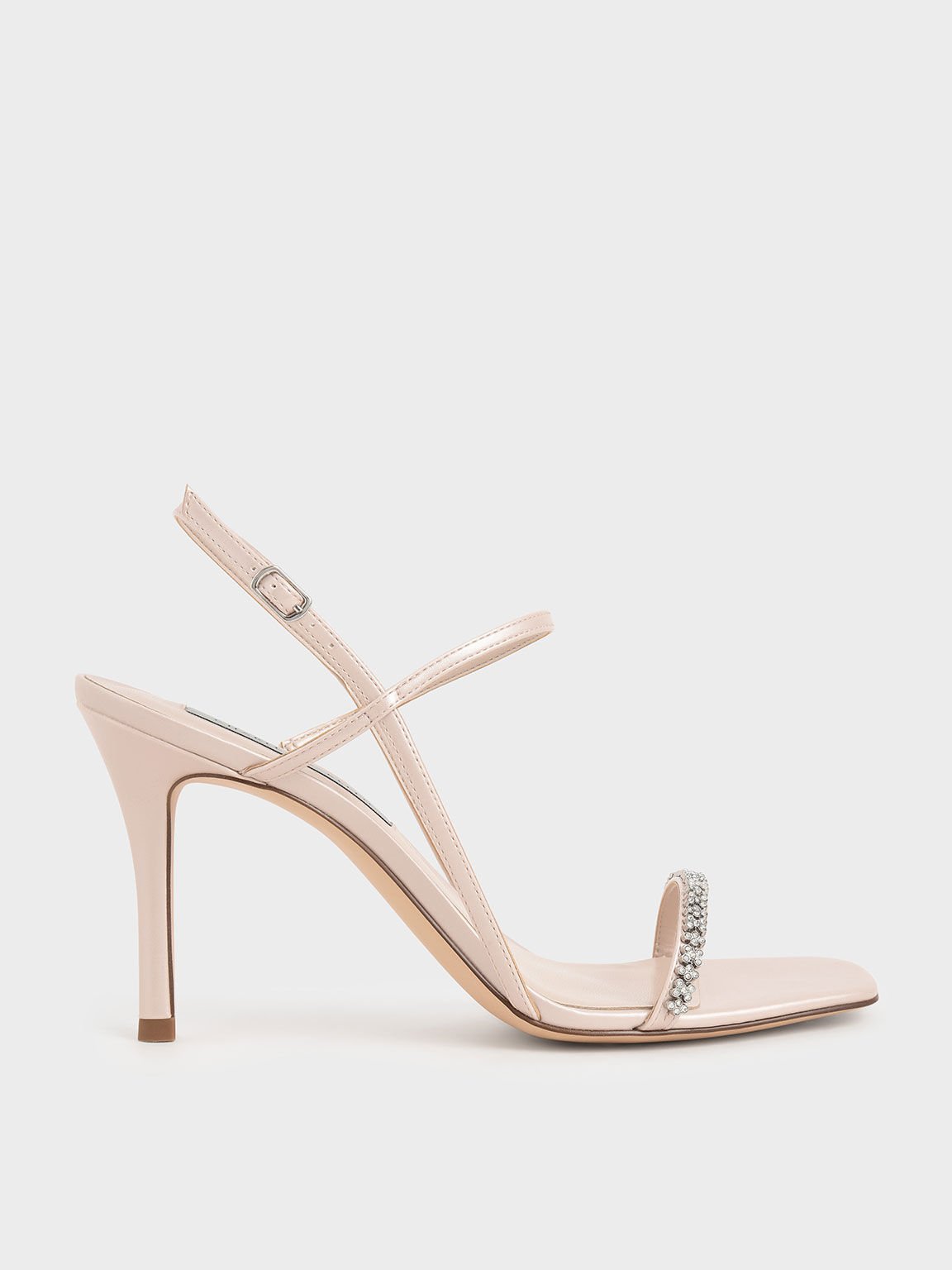 Degree Celsius Inward Authorization Nude Gem-Embellished Strappy Sandals - CHARLES & KEITH US