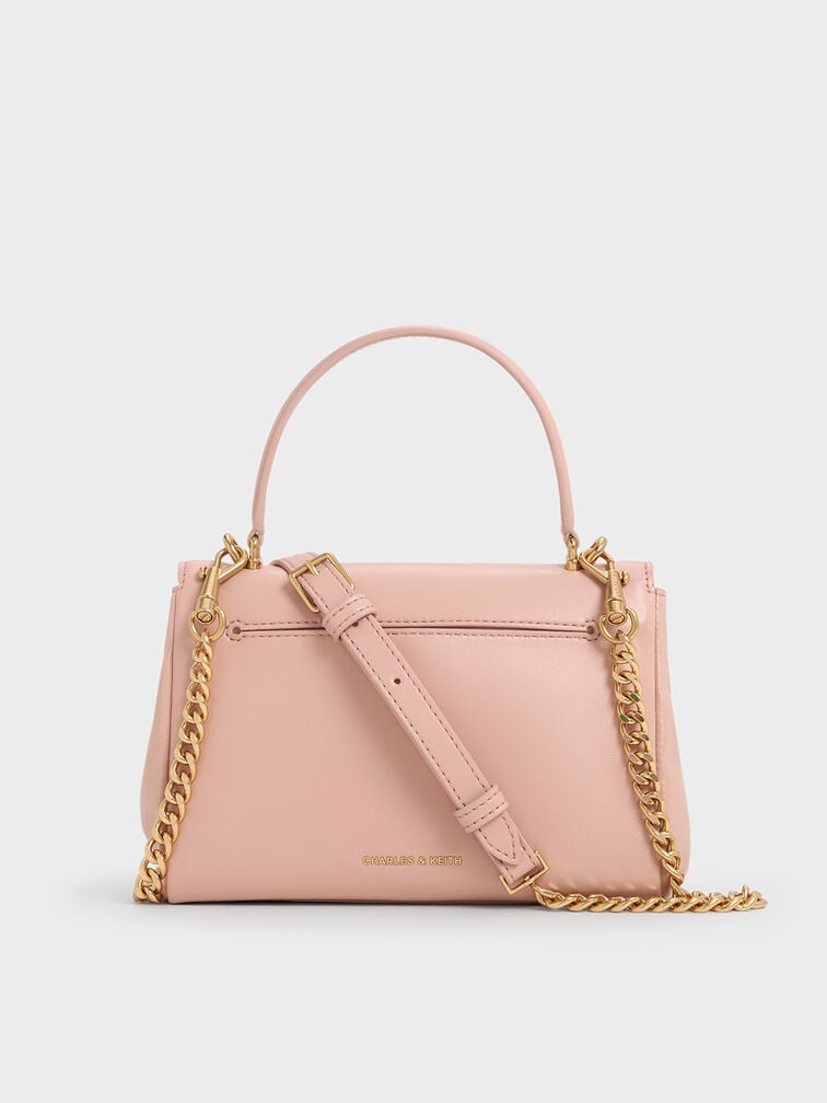 Lennie Chain-Strap Top Handle Bag, Light Pink, hi-res