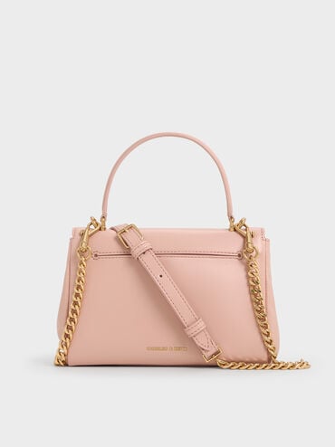 Lennie Chain-Strap Top Handle Bag, Light Pink, hi-res
