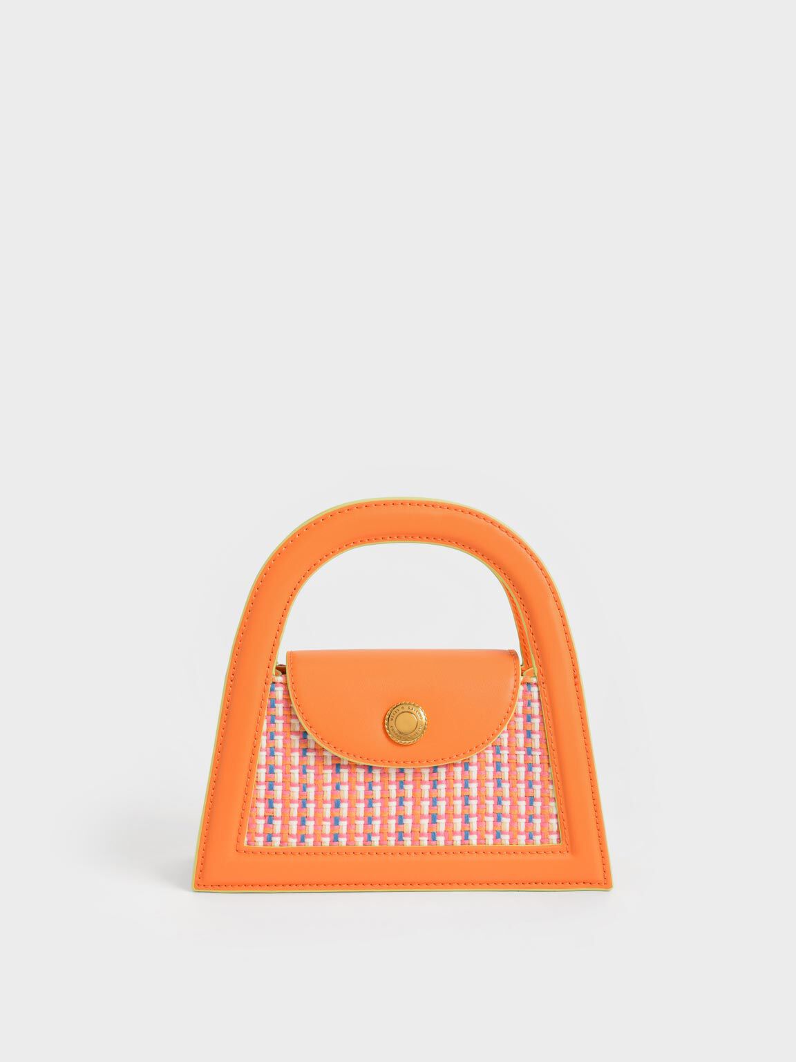 Este Tweed Trapeze Bag, Orange, hi-res