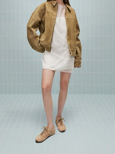 Jace Suede Sneakers, Beige, hi-res