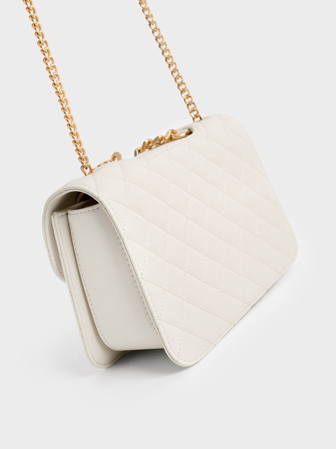 Quilted Clutch, Cream, hi-res