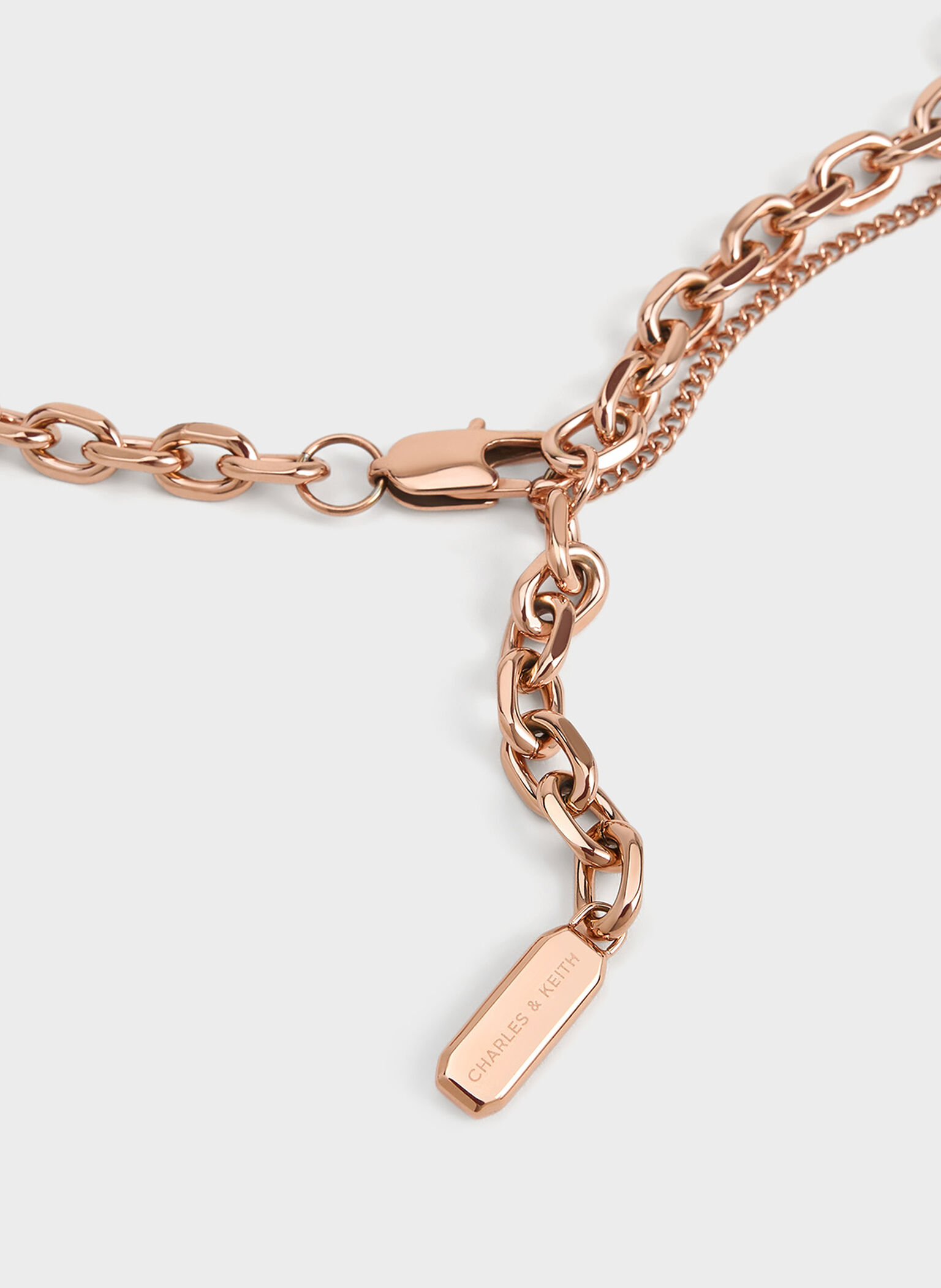 Keziah Double Chain-Link Choker Necklace, Rose Gold, hi-res