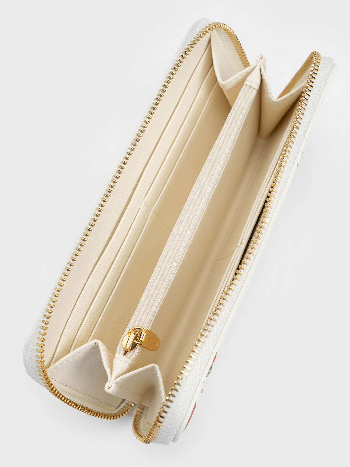 Rabbit Illustrated Long Wallet, Cream, hi-res