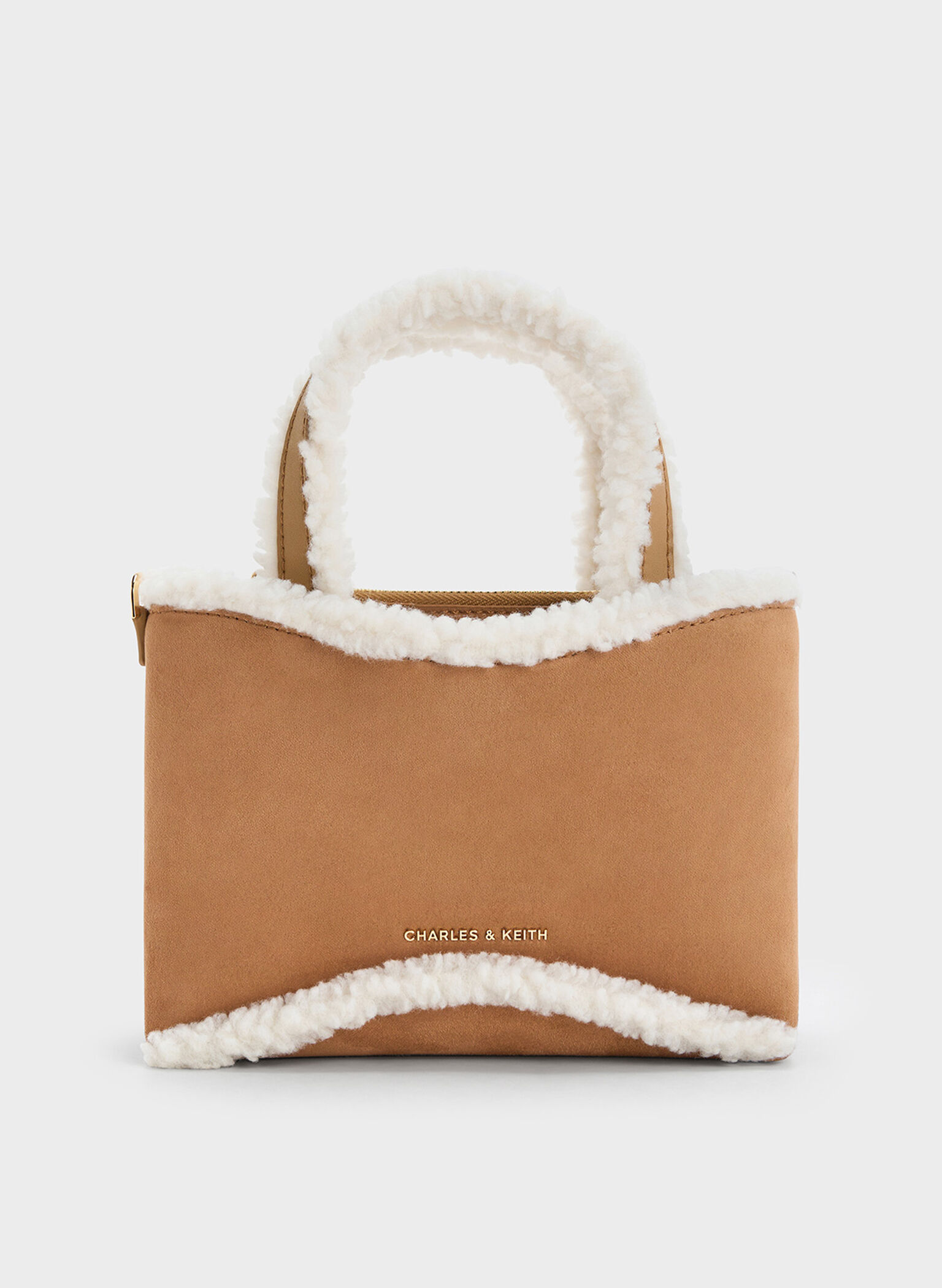 Mini Sybill Faux Suede Fur-Trim Tote Bag, Multi, hi-res