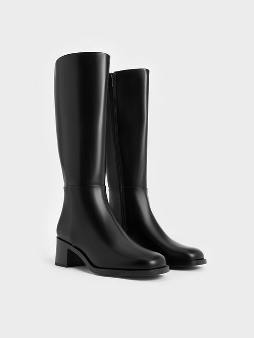 Louise Block-Heel Knee-High Boots, Black, hi-res