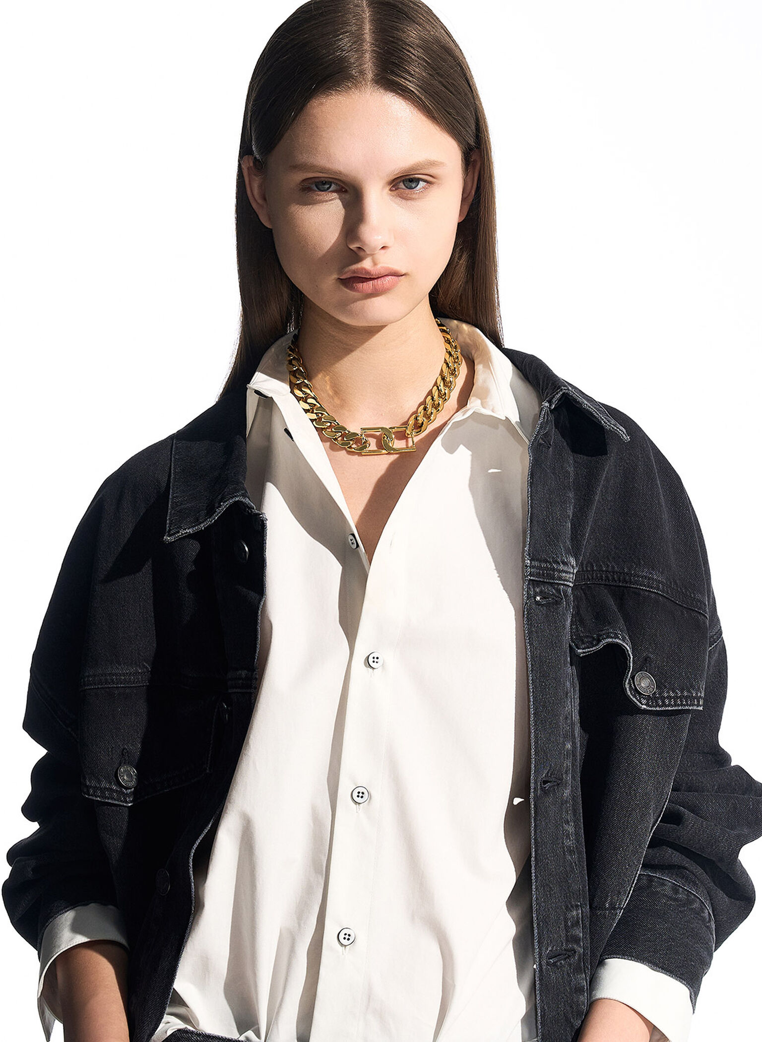 Gabine Chain-Link Choker Necklace, Gold, hi-res