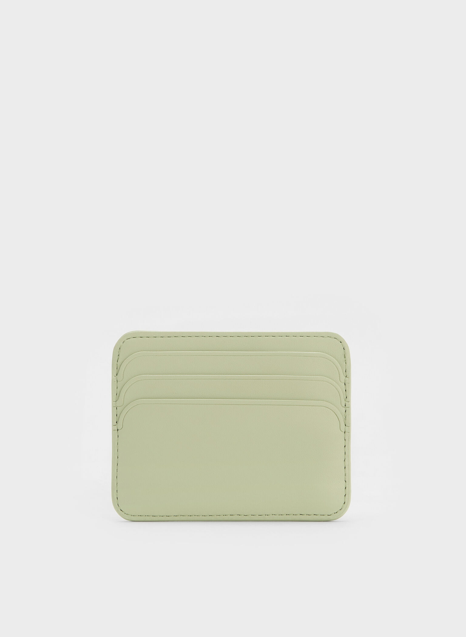 Cleo Two-Tone Quilted Card Holder, Matcha Green, hi-res