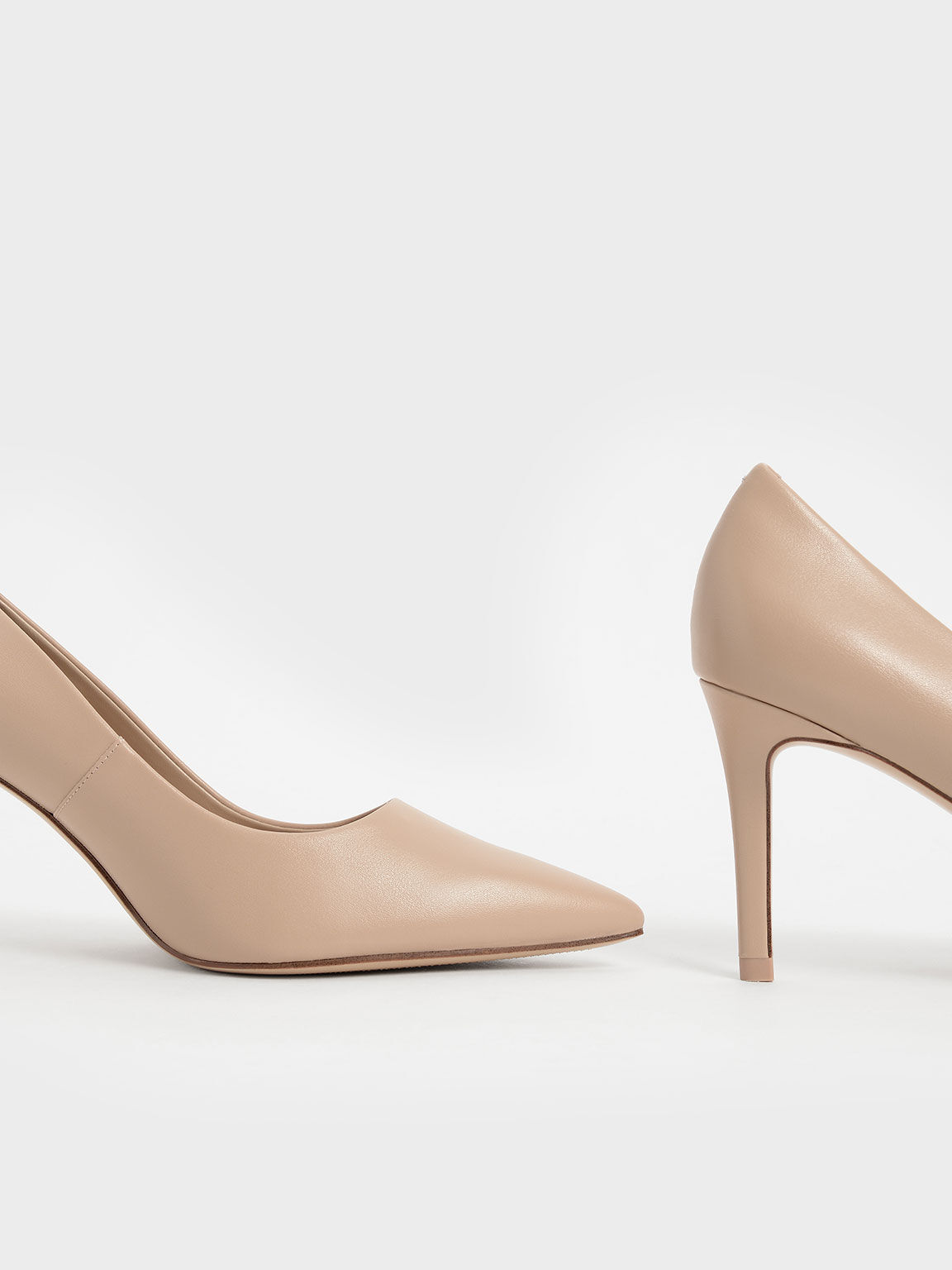 Nude Emmy Pointed-Toe Stiletto Pumps - CHARLES & KEITH US