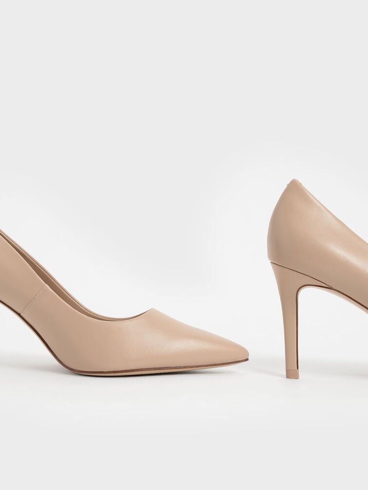 Emmy Pointed-Toe Stiletto Pumps, Nude, hi-res