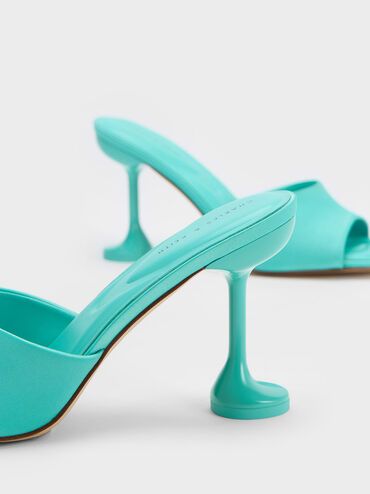 Celestine Sculptural Heel Mules, Blue, hi-res