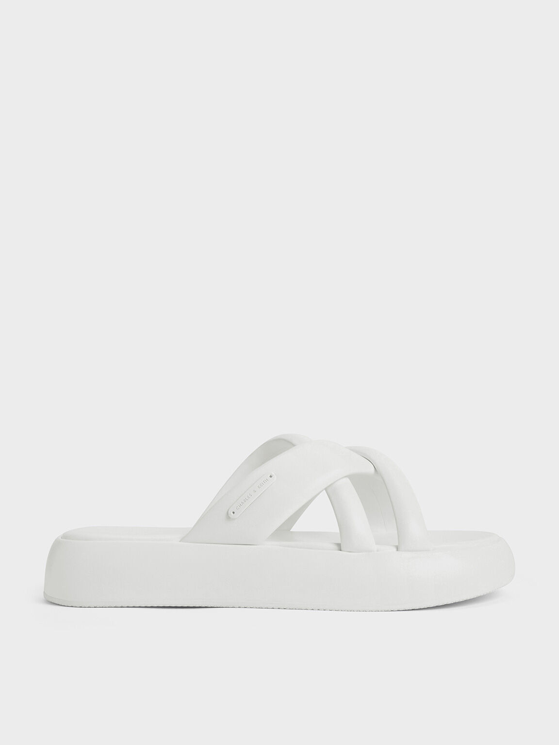 White criss cross slides online