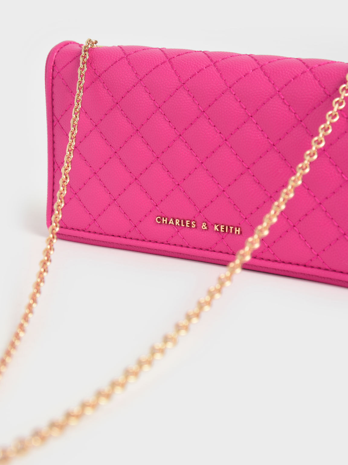 Fuchsia Quilted Pouch - CHARLES & KEITH KH