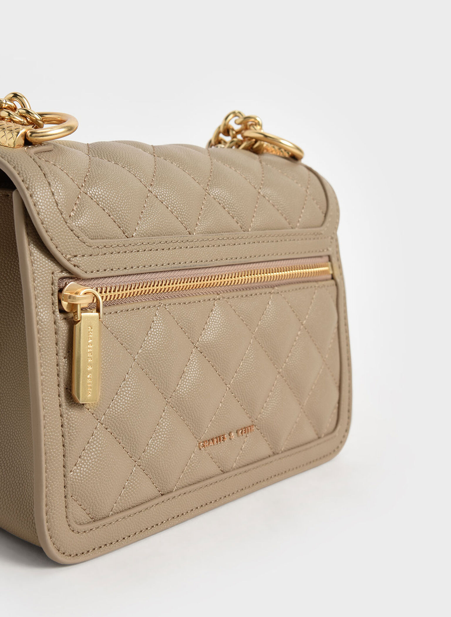 Micaela Quilted Chain Bag, Sand, hi-res