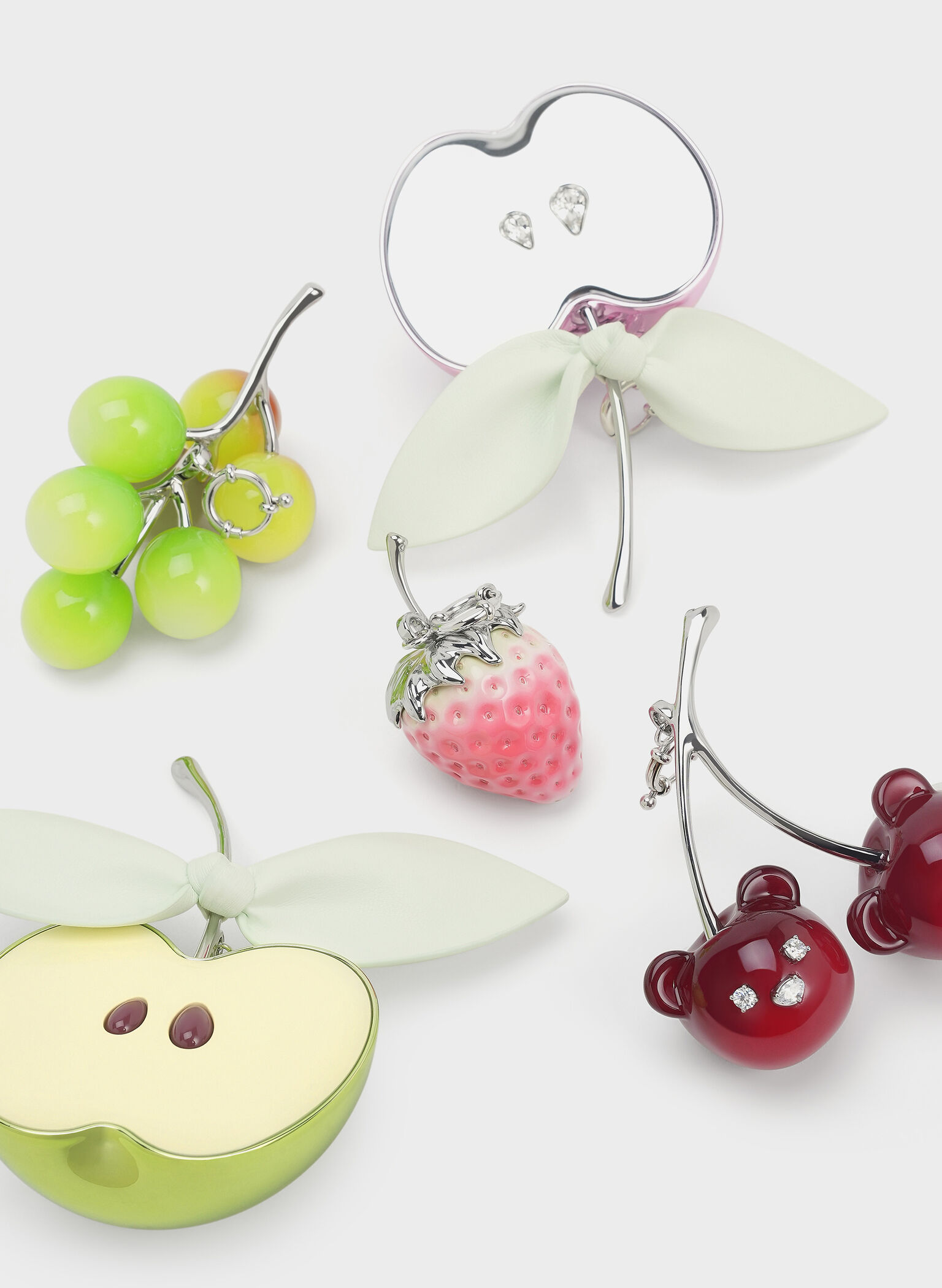 Strappy Tie-Around Sandals & Fruit Charms Set, Mint Sorbet, hi-res