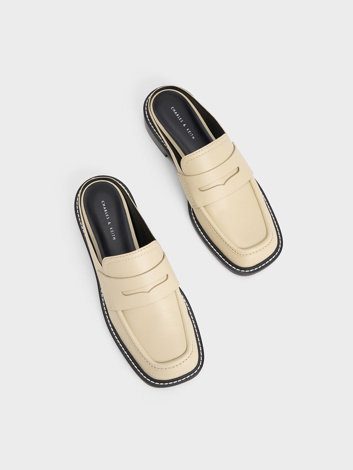 Stitch-Trim Penny Mules, Sand, hi-res